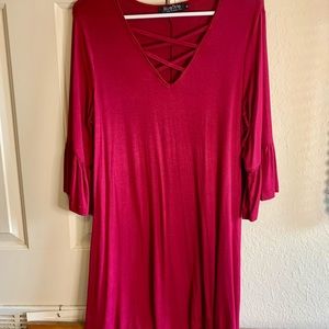 Women’s mid-length dress.
